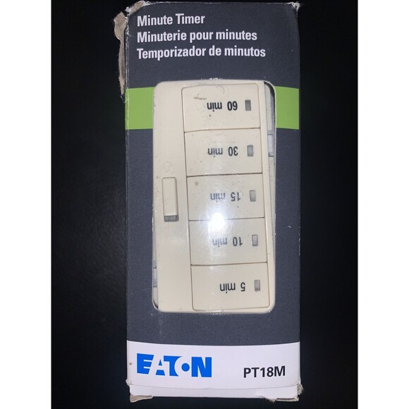 5 Button Program Timer Cooper Wiring Device PT18M-BK Unv 1800W 120V 15 - Picture 1 of 4